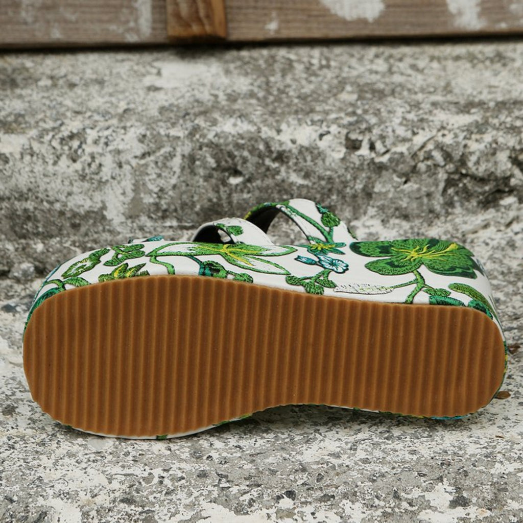 Cutout Floral Peep Toe Sandals