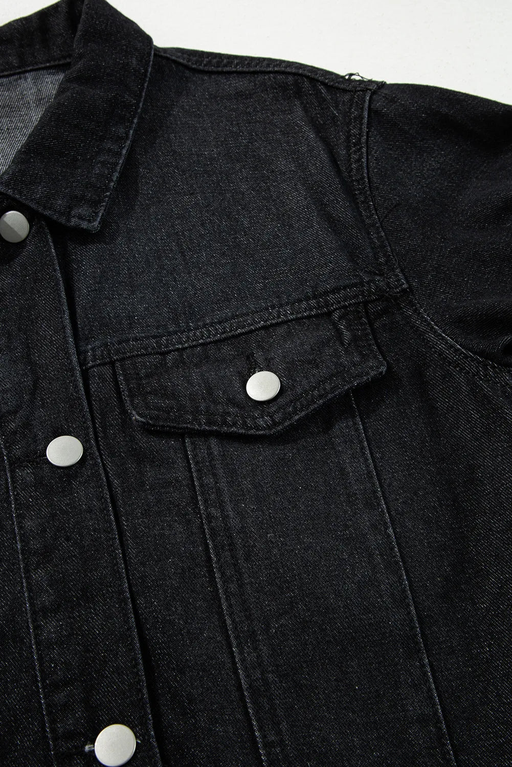 Hazel Blues® |  Raw Hem Button Up Denim Top