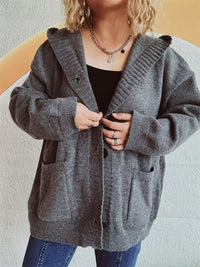 Hazel Blues® |  Dropped Shoulder Long Sleeve Hooded Cardigan