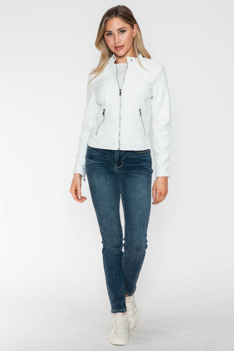 Hazel Blues® |  Snobbish PU Leather Zip Up Jacket with Pockets