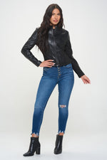 Hazel Blues® |  Coalition LA Zip Up Vegan Moto Jacket