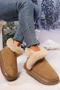 Hazel Blues® |  Faux Fur Round Toe Platform Boots