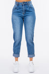 Hazel Blues® |  American Bazi High Waist Pleated Waist Mom Jeans