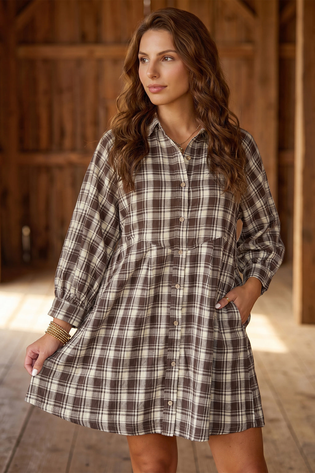 Caroline Faye Plaid Mini Dress