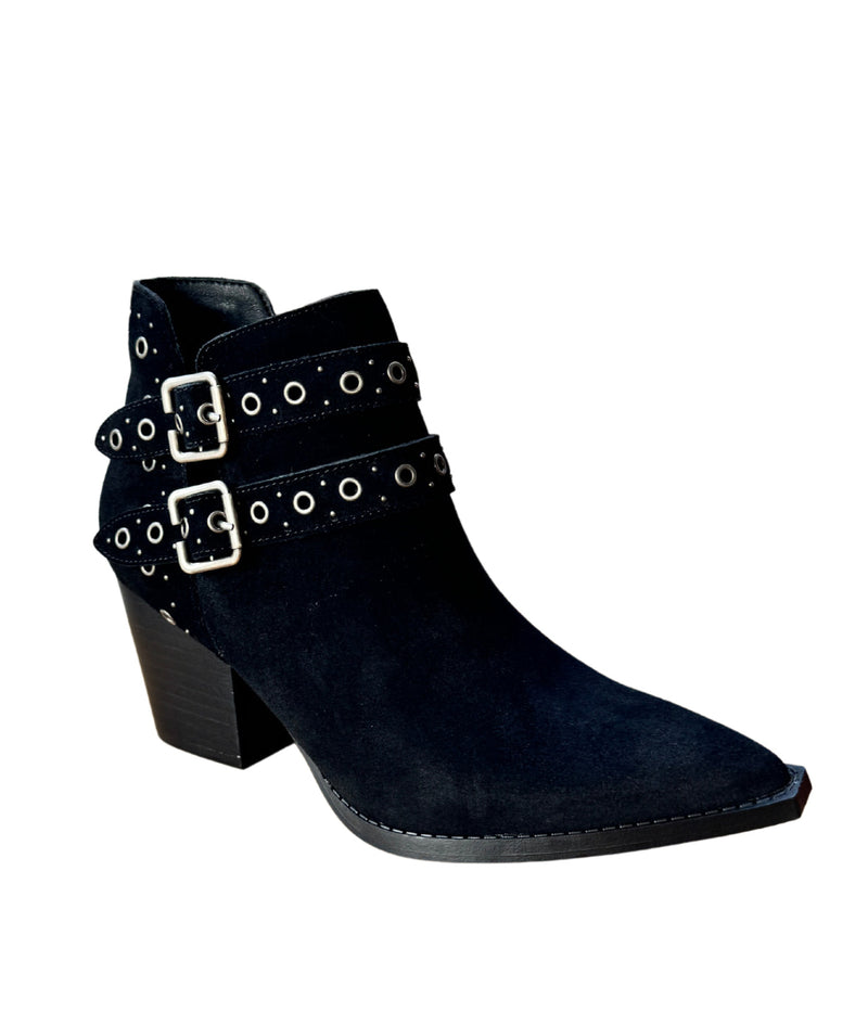 Hazel Blues® |  Elsa Leather Ankle Boot in Black