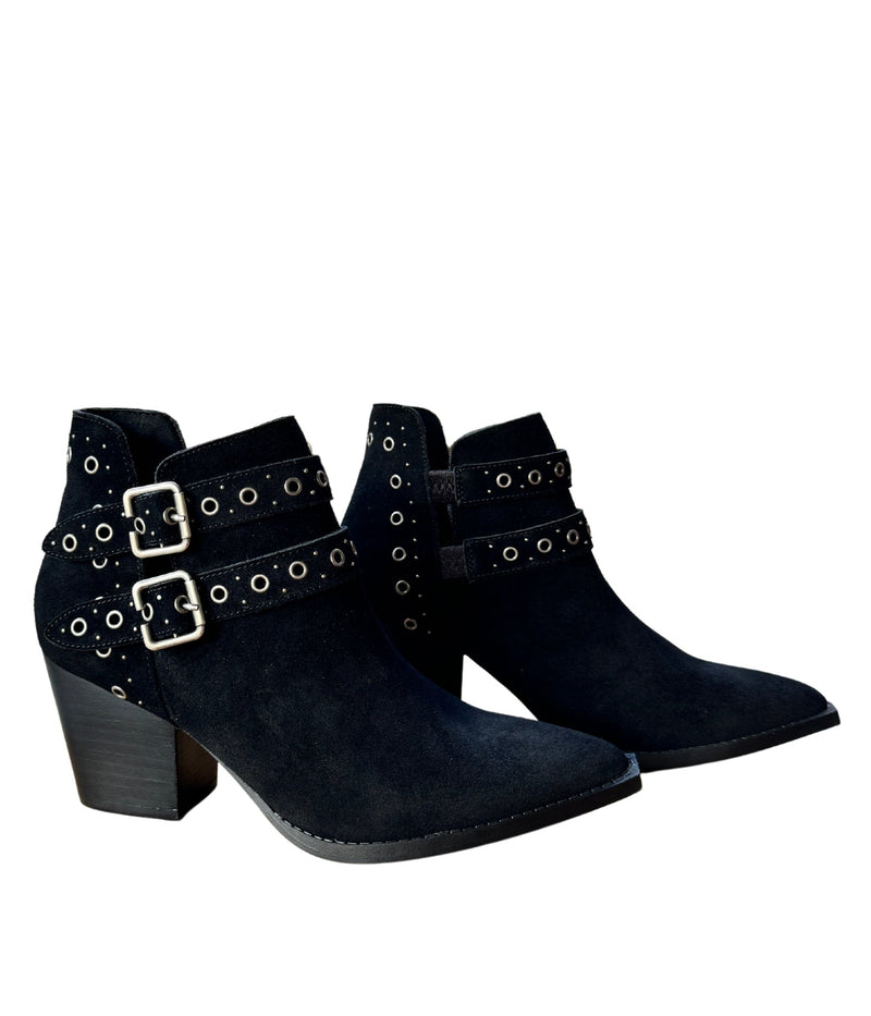 Hazel Blues® |  Elsa Leather Ankle Boot in Black