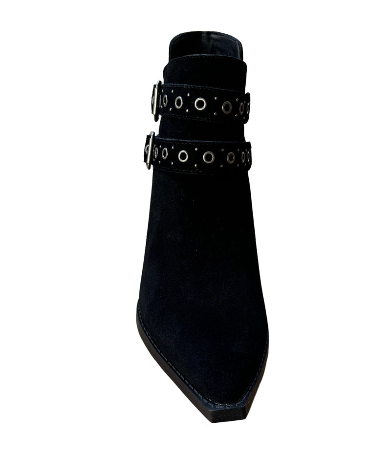 Hazel Blues® |  Elsa Leather Ankle Boot in Black