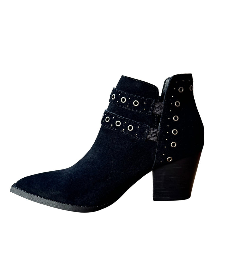 Hazel Blues® |  Elsa Leather Ankle Boot in Black