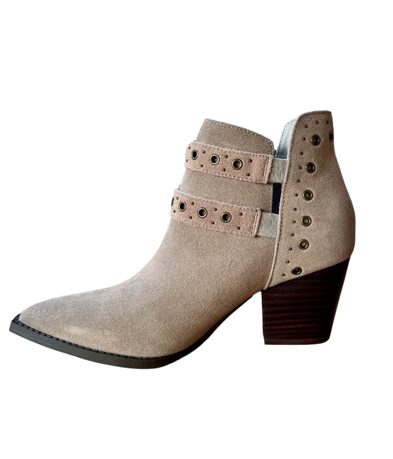 Hazel Blues® |  Elsa Leather Ankle Boot in Taupe