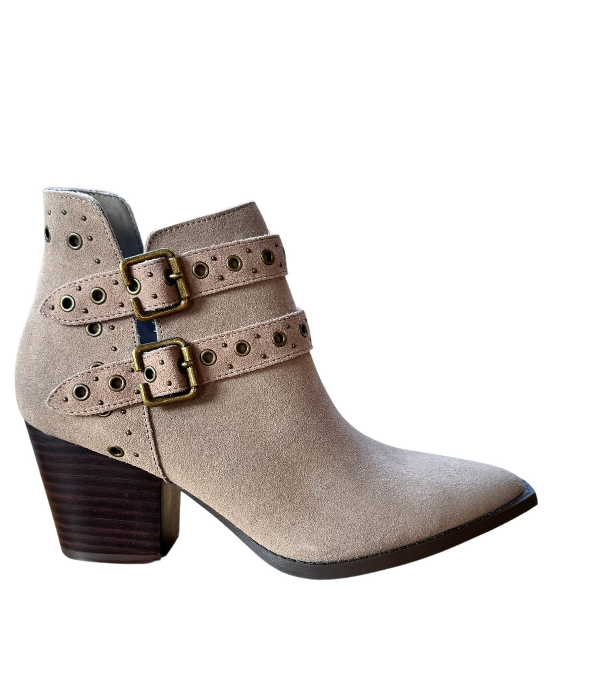 Hazel Blues® |  Elsa Leather Ankle Boot in Taupe