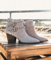 Hazel Blues® |  Elsa Leather Ankle Boot in Taupe