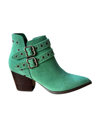 Hazel Blues® |  Elsa Leather Ankle Boot in Teal