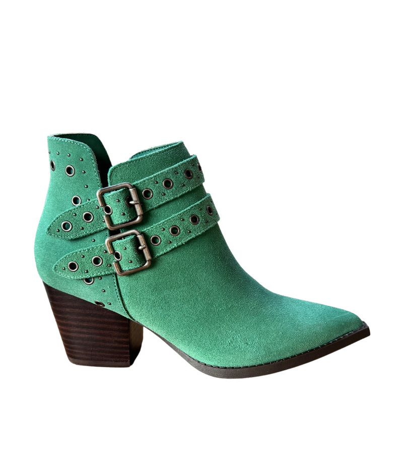 Hazel Blues® |  Elsa Leather Ankle Boot in Teal