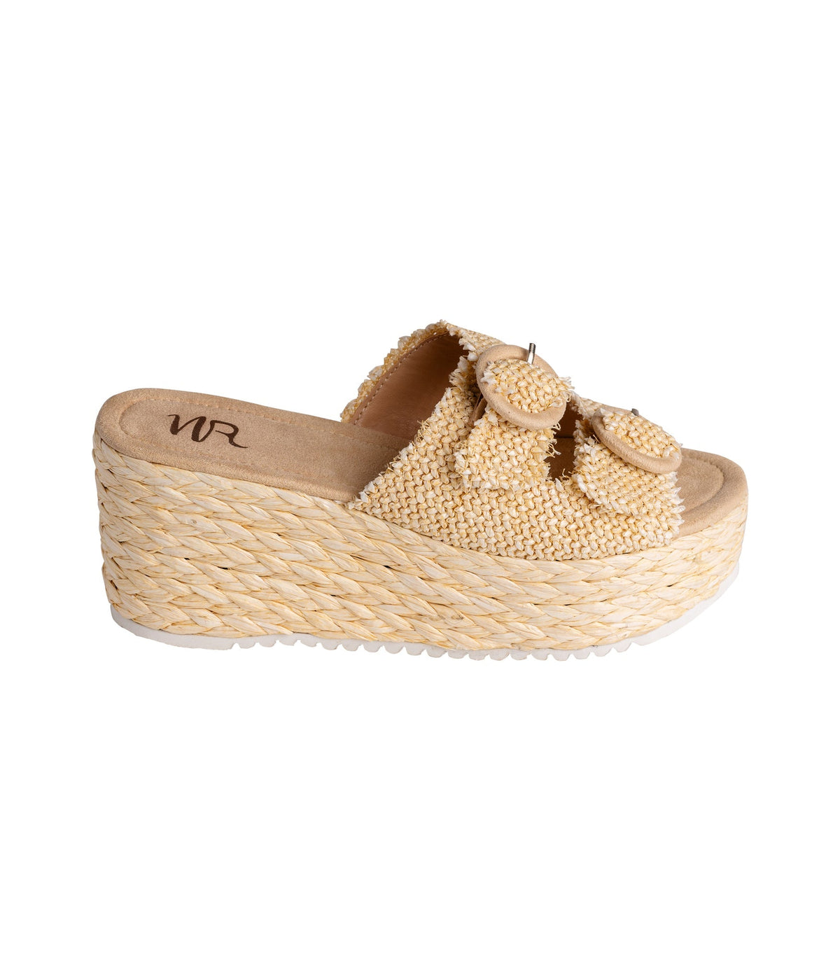 Hazel Blues® |  Eriwen Buckle Wedge in Cream