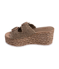 Hazel Blues® |  Eriwen Buckle Wedge in Taupe