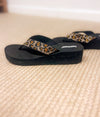 Hazel Blues® |  Evirare Rhinestone Sandal in Cheeath