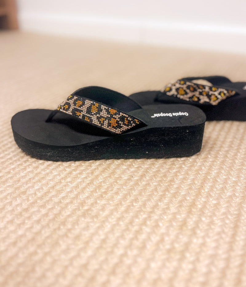 Hazel Blues® |  Evirare Rhinestone Sandal in Cheeath