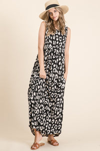 Hazel Blues® |  BOMBOM Leopard Maxi Dress with Pockets