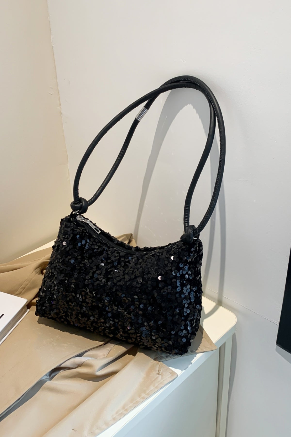 Hazel Blues® |  Sequin Double Strap Shoulder Bag