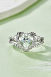 Hazel Blues® |  1 Carat Moissanite 925 Sterling Silver Heart Ring