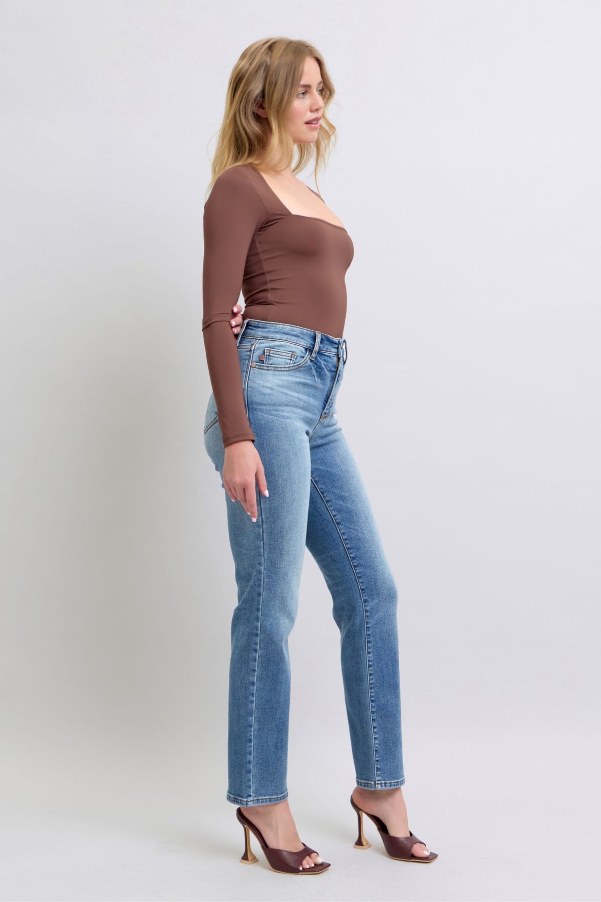 Hazel Blues® |  Judy Blue Run Vintage Wash Thermal Straight Jeans