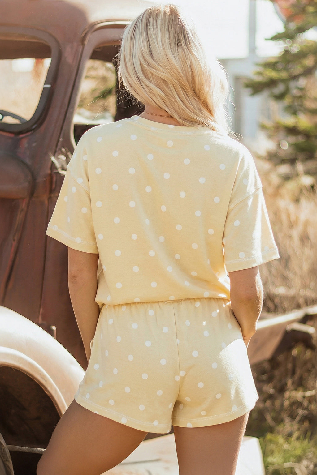 Harper Faith Yellow Polka-Dot Shorts Set