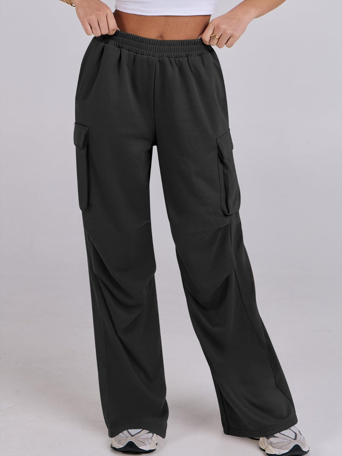 Hazel Blues® |  Elastic Waist Wide Leg Pants with Pockets