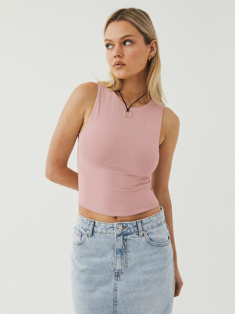 Hazel Blues® |  Round Neck Cropped Tank