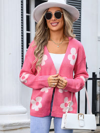 Hazel Blues® |  Flower Open Front Long Sleeve Cardigan