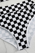 Hazel Blues® |  Checkered Wide Strap Two-Piece Swim Set