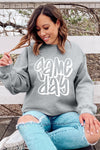 Hazel Blues® |  Gray Game Day Crew Neck Sweatshirt