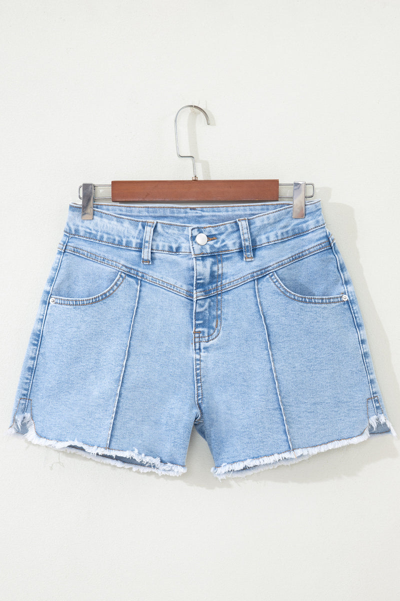 Myosotis High Waist Frayed Denim Shorts – Hazel Blues®