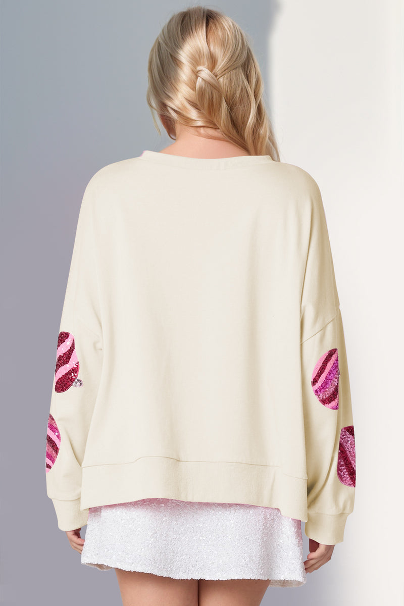 Hazel Blues® |  Double Take Sequin Round Neck Long Sleeve Sweatshirt
