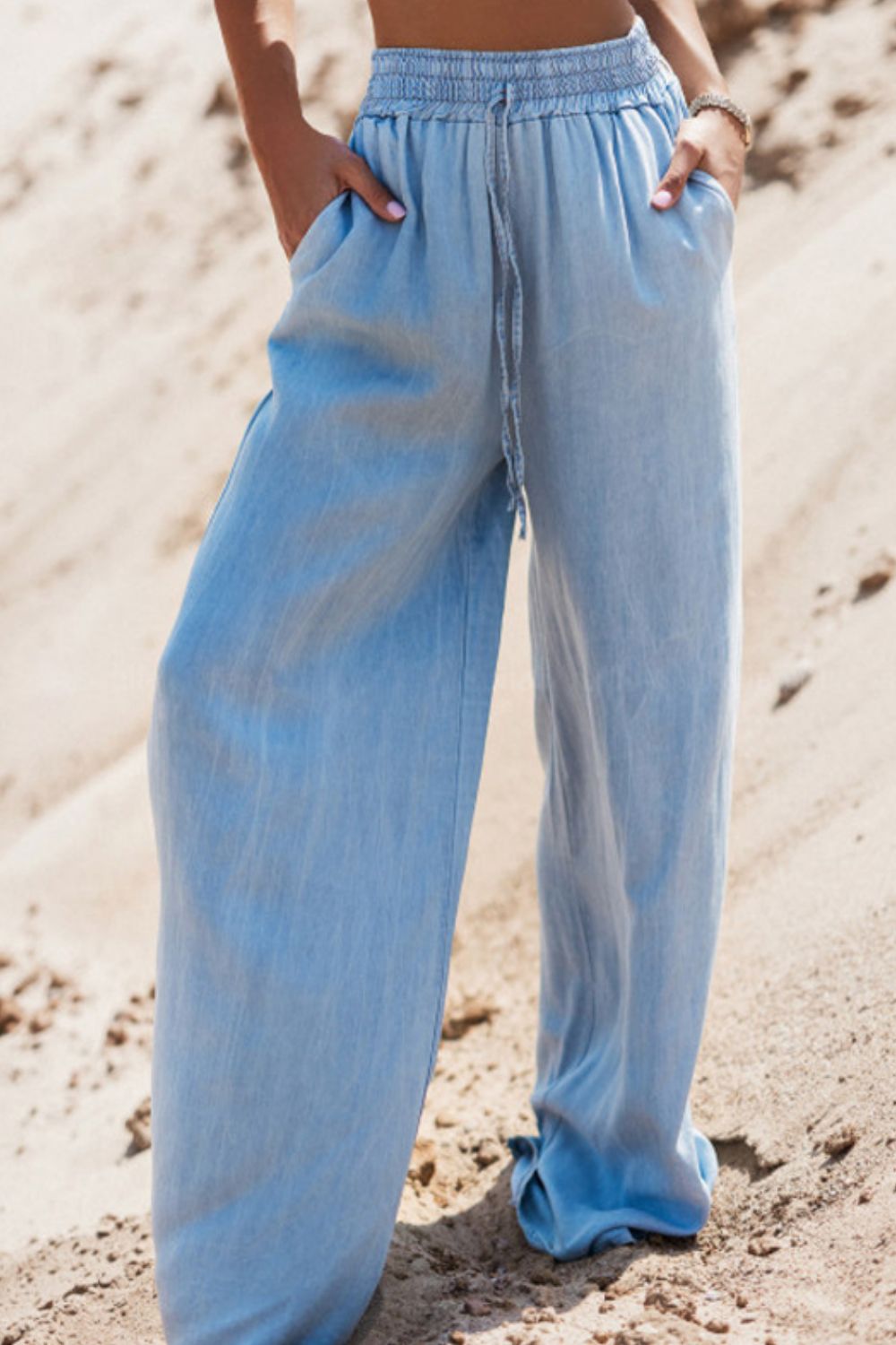 Hazel Blues® |  Drawstring Wide Leg Jeans