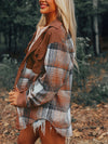 Hazel Blues® |  Plaid Collared Neck Button Up Shacket