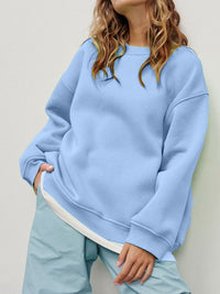 Hazel Blues® |  Round Neck Dropped Shoulder Long Sleeve Sweatshirt