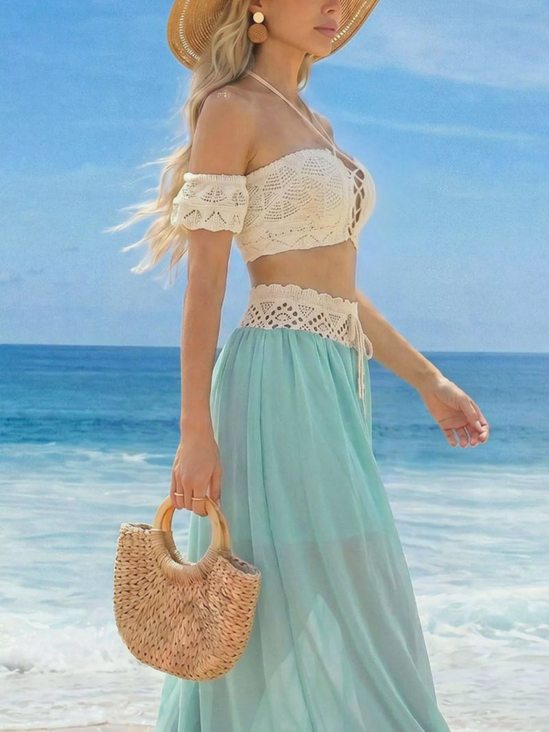 Crochet Top and Maxi Skirt Set – Hazel Blues®