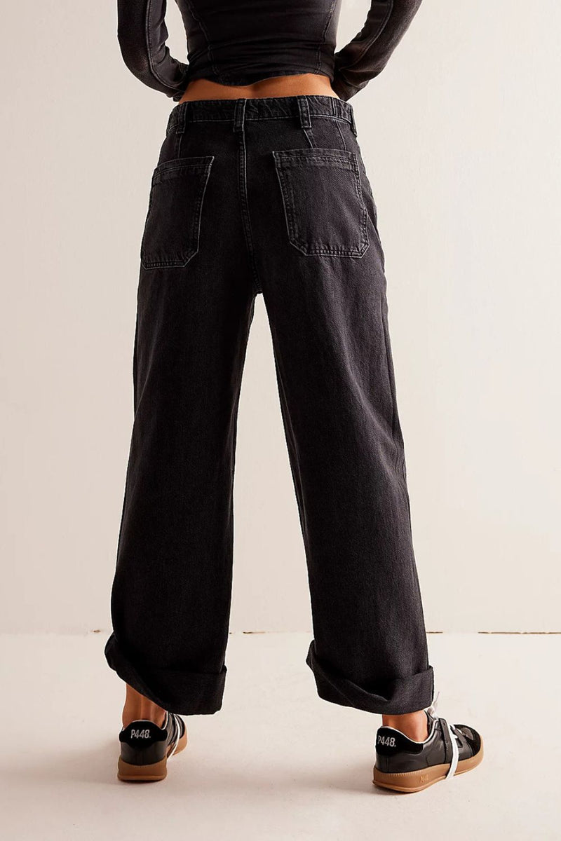 Hazel Blues® |  Washed Wide Leg Jeans with Pockets