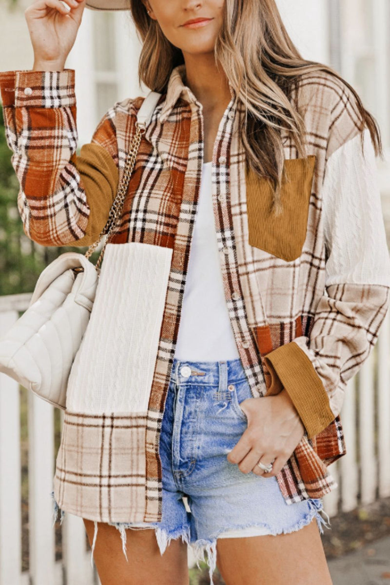 Hazel Blues® |  Plaid Button Up Long Sleeve Shacket