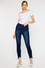 Hazel Blues® |  Kancan High Rise Frayed Ankle Skinny Jeans