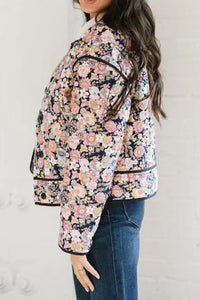 Hazel Blues® |  Floral Button Up Long Sleeve Winter Coat