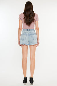 Hazel Blues® |  Kancan Distressed High Waist Denim Shorts with Pockets