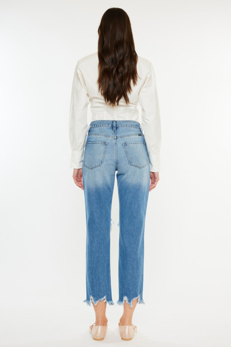 Hazel Blues® |  Kancan Distressed Frayed Hem Cropped Jeans