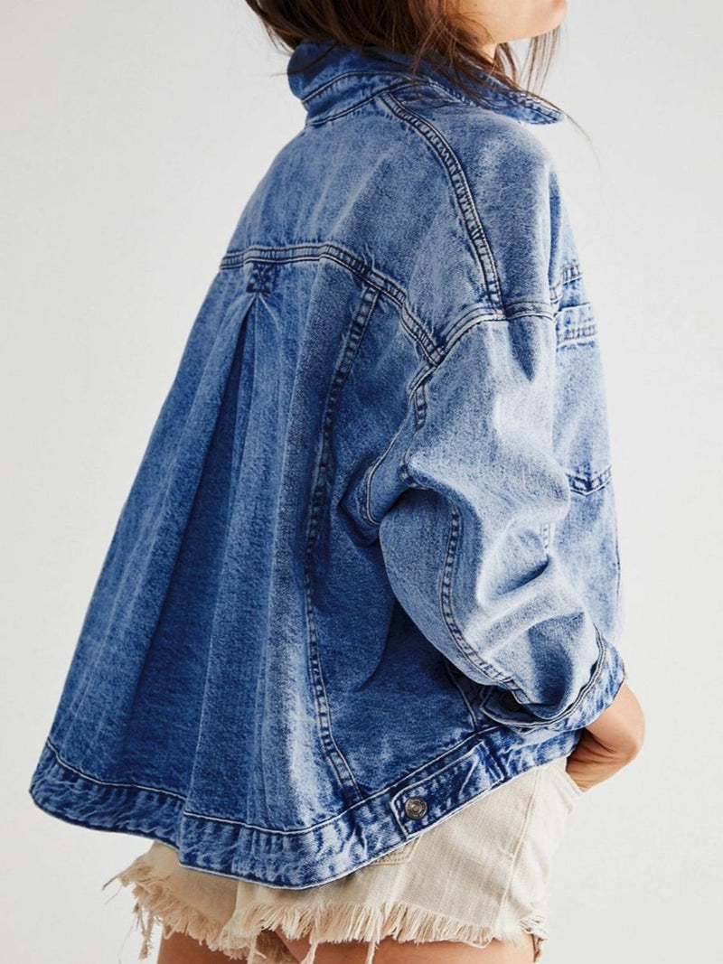 Hazel Blues® |  Pocketed Button Up Denim Jacket