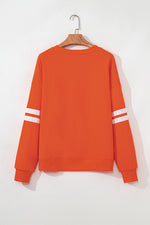 Hazel Blues® |  Evergreen Varsity Striped Detail Drop Shoulder Oversized Sweatshirt