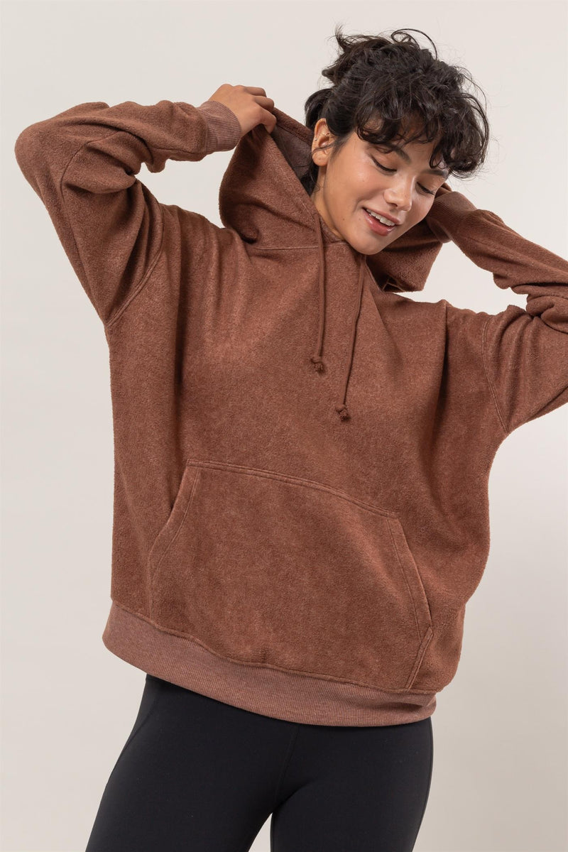 HYFVE Brushed Long Sleeve Hoodie with Kangaroo Pocket