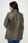 Hazel Blues® |  Coalition LA Single-Breasted Vegan Leather Blazer