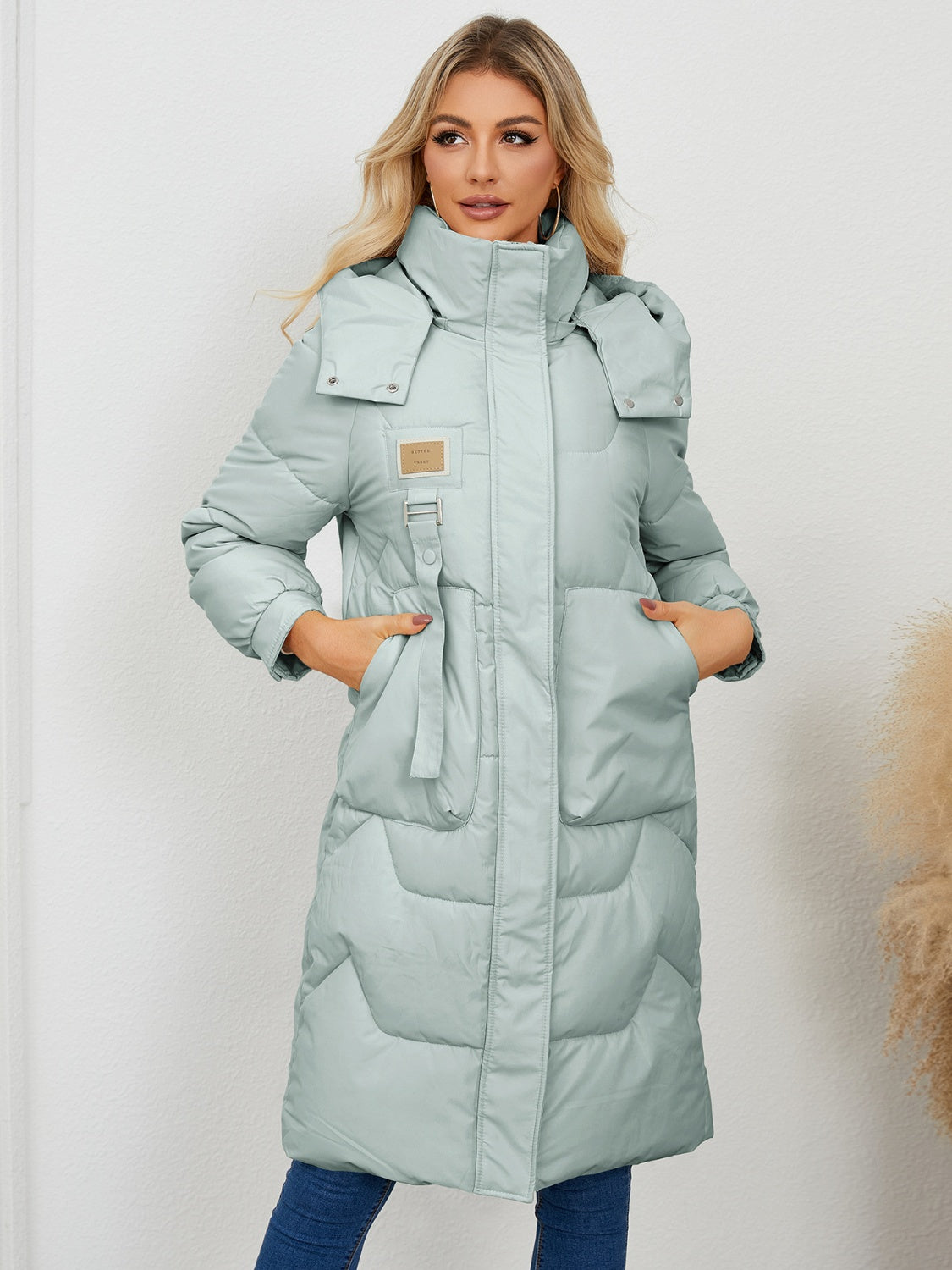 Hazel Blues® |  Long Sleeve Longline Hooded Winter Coat