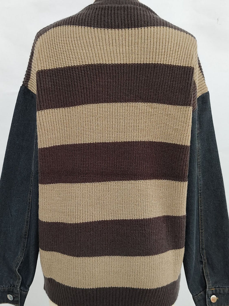 Hazel Blues® |  Contrast Round Neck Long Sleeve Sweater