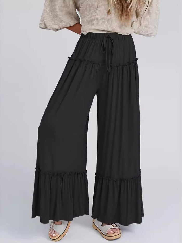 Hazel Blues® |  Frill Wide Leg Pants